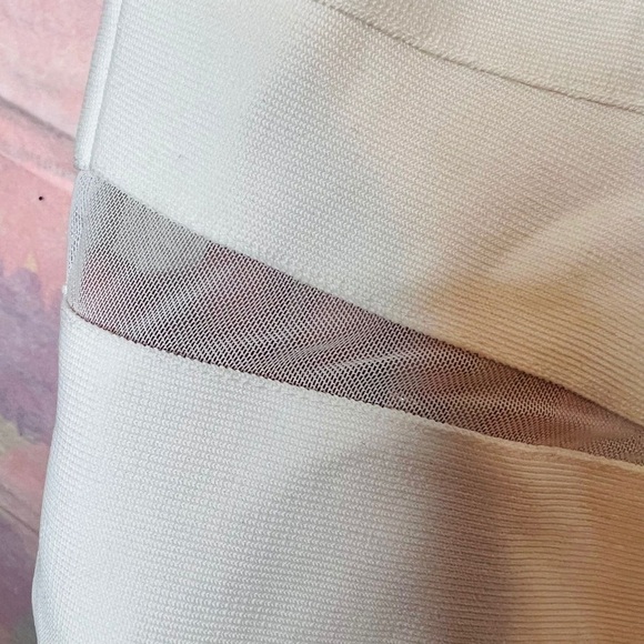 WOW Couture White Bandage Bodycon Mini Dress Mesh Panels - Picture 4 of 11